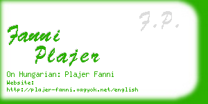 fanni plajer business card